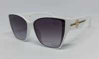 Versace очки женские брендовые стильные белые с золотым лого