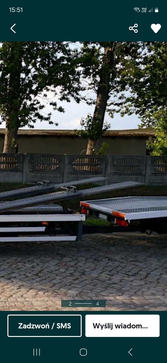 Przyczepa ciężarowa laweta tandem szuflada autotransporter lohr fv23%