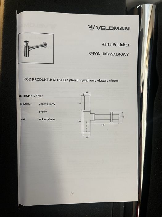 Syfon Veldman mosiadz do umywalek
