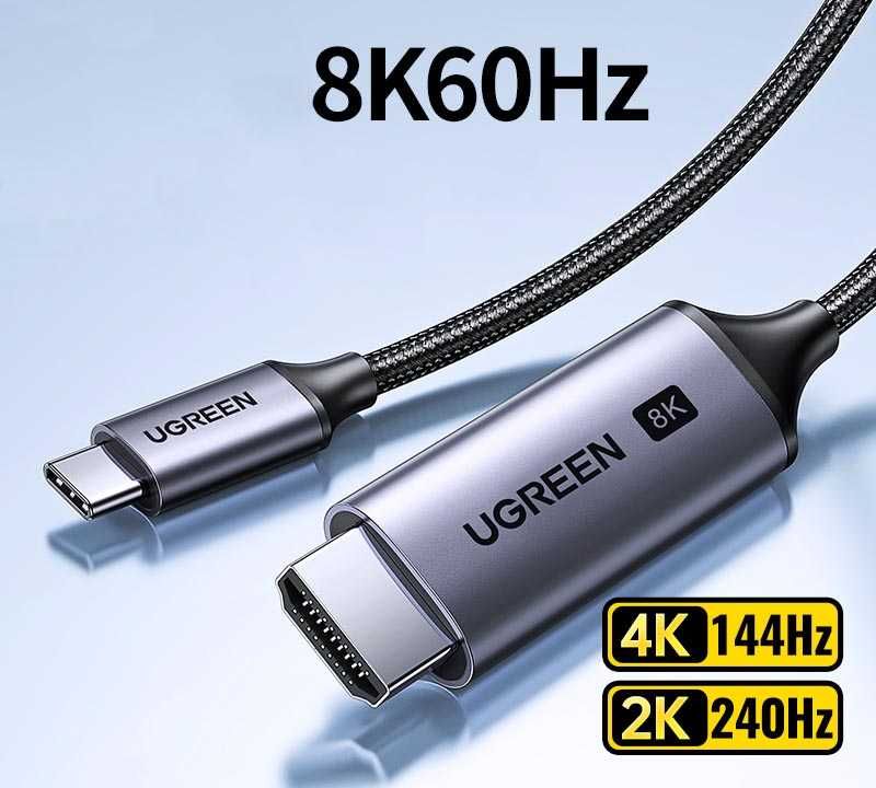 Кабель Type-C HDMI 2.1 4k 144hz 2k 240hz 165hz Thunderbolt 4 Ugreen