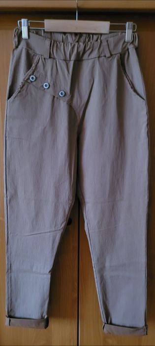 Spodnie gnieciuchy XXL mocno uciagajace się