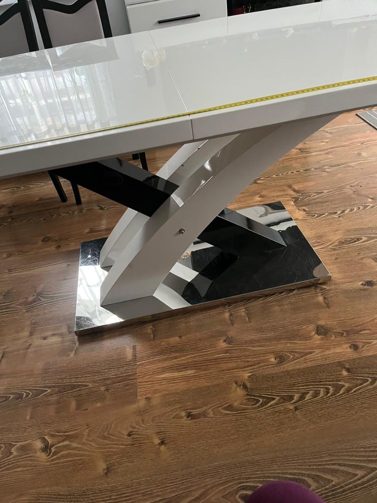 Stolik rozkladany biały 160x90x220