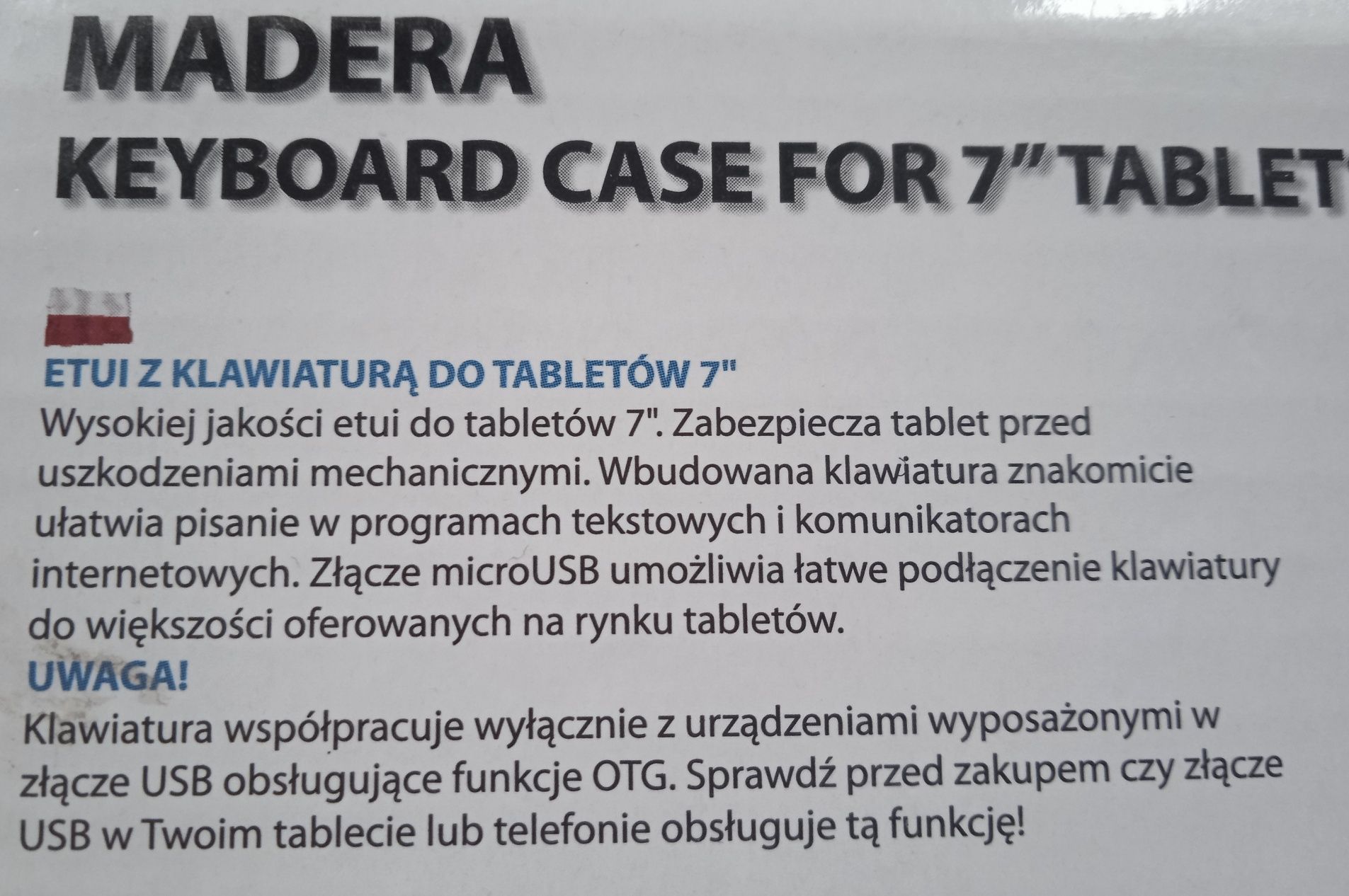 Eleganckie etui z klawiaturą do tabletów 7''