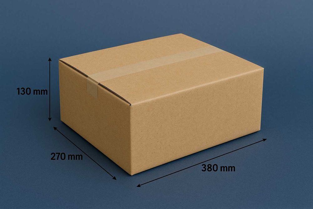 Karton 380x270x130 mm 3 warstwy fala C gramatura 380 g/m2 kartony