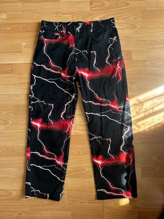 Jaded London Lightning Bolt Jeans W36 L30 – wyjątkowy nadruk pioruny
