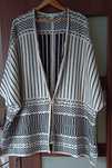 Cardigan, narzutka H&M  rozmiar M/L biało czarna  z bawełny i Akrylu