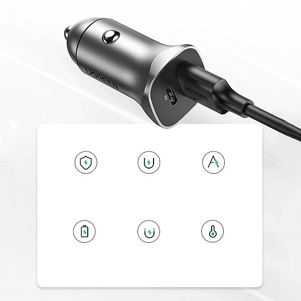 Ugreen ładowarka samochodowa Usb Typ C / Usb 24w Power Delivery Quick
