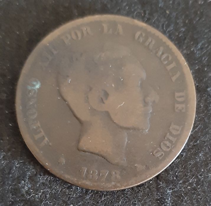 MOEDAS ESPANHA - 10 cêntimos 1878