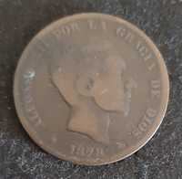 MOEDAS ESPANHA - 10 cêntimos 1878