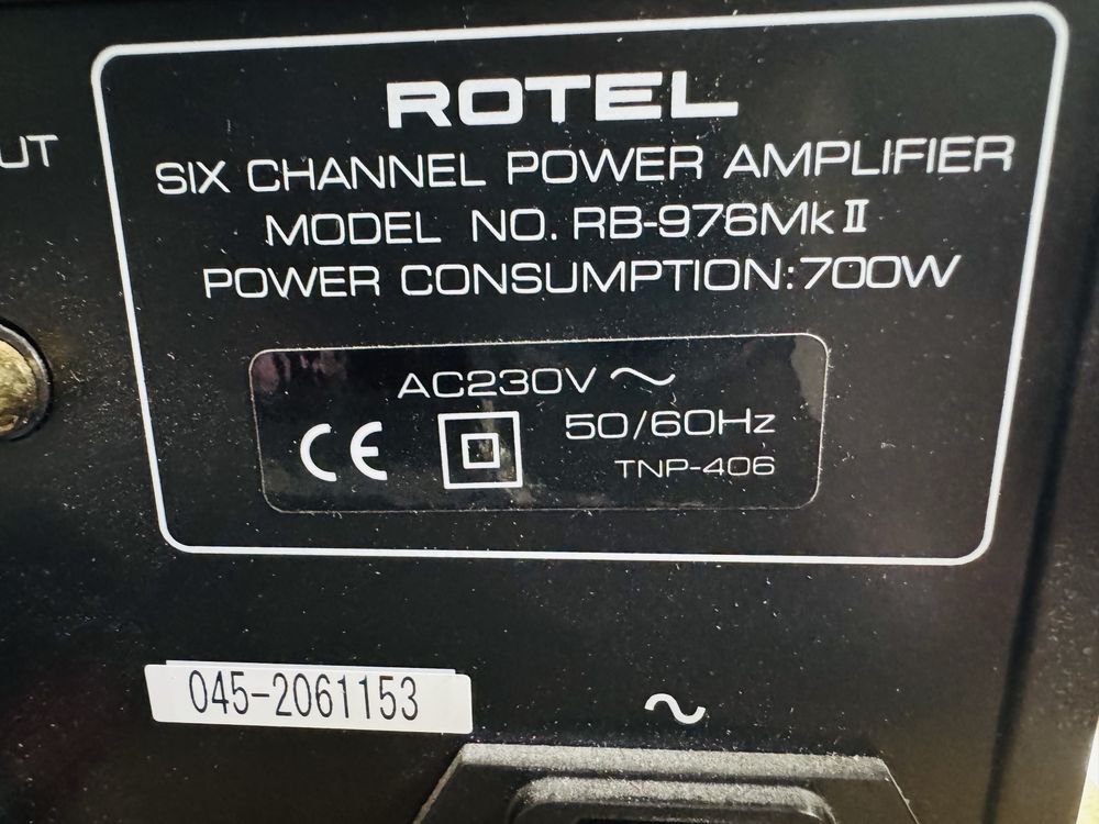 Rotel wzmacniacz six channel power amplifier rb-976Mk II
