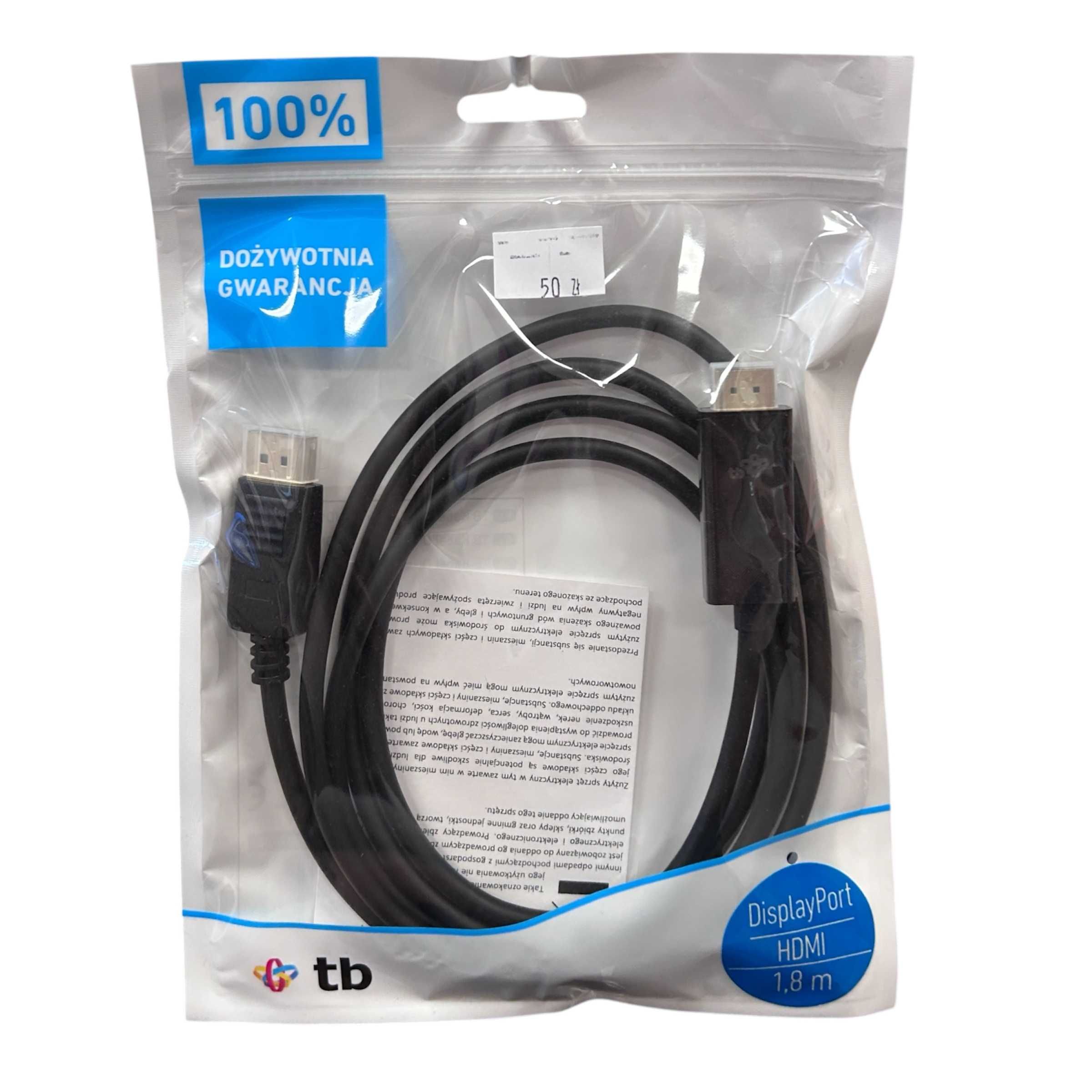 Kabel Display Port do HDMI 1,8M