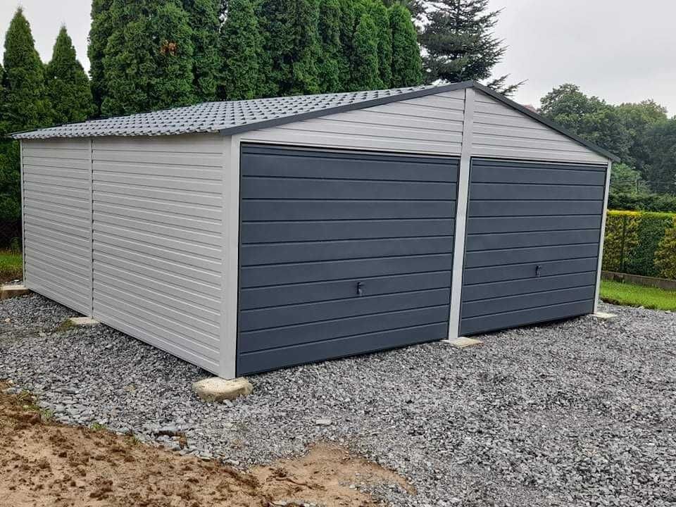 Garaż blaszak 6x5 dwuspad automat Wiata blaszana Producent Garaże 7x5