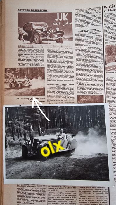 Oryginalne zdjęcie z Tygodnika Motor Borowczyk BMW 328 Wisła 1952