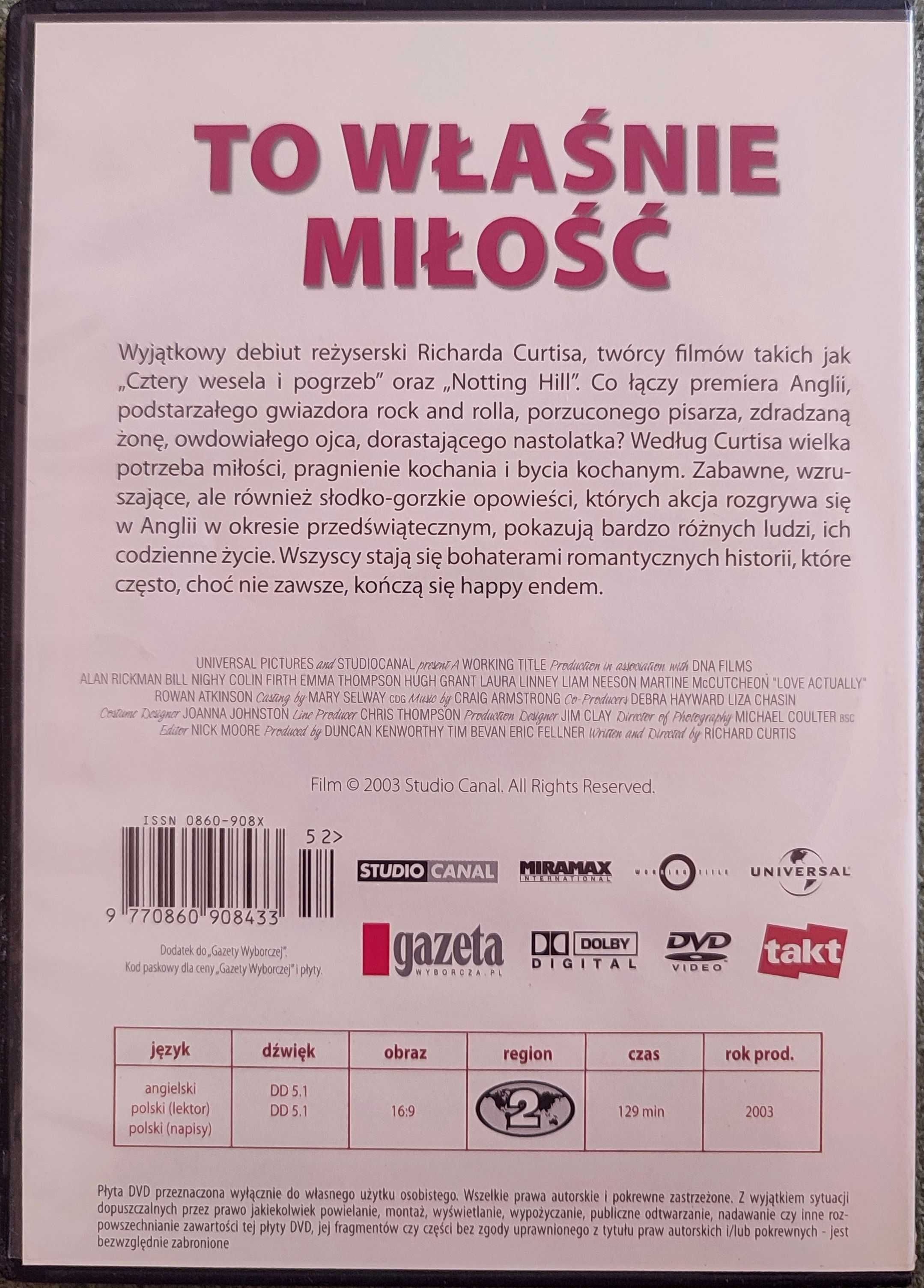 Film DVD Grinch. To właśnie miłość. Hugh Grant, Emma Thompson