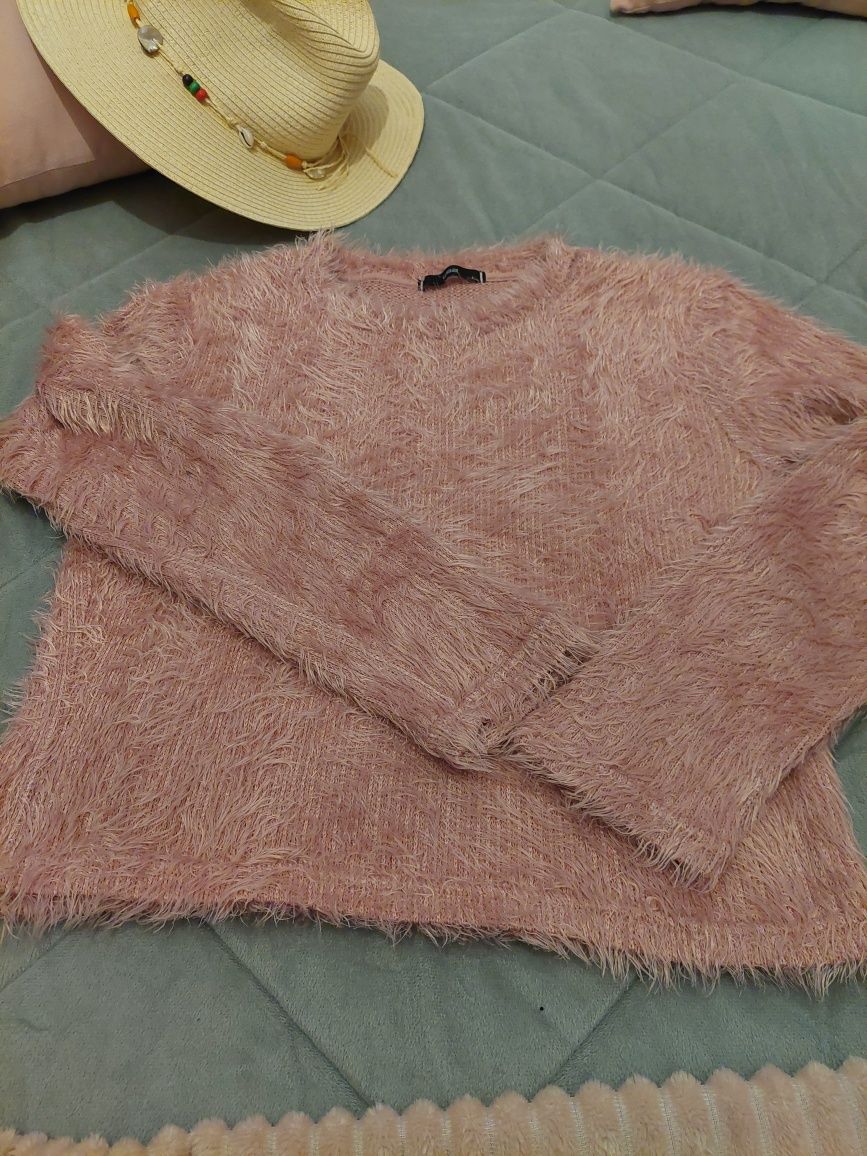 Camisola pelinho em rosa
