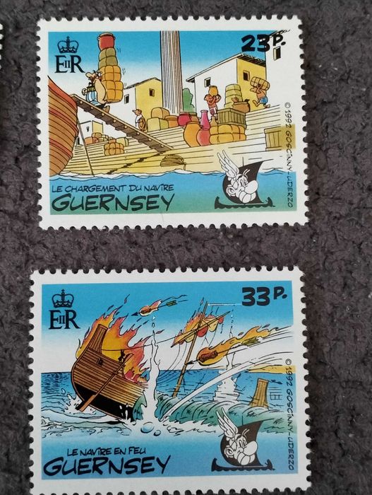 Znaczki pocztowe Asterix i Obelix, Guernsey, komiks