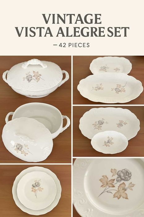 Conjunto de loiça vintage Vista Alegre – 42 peças