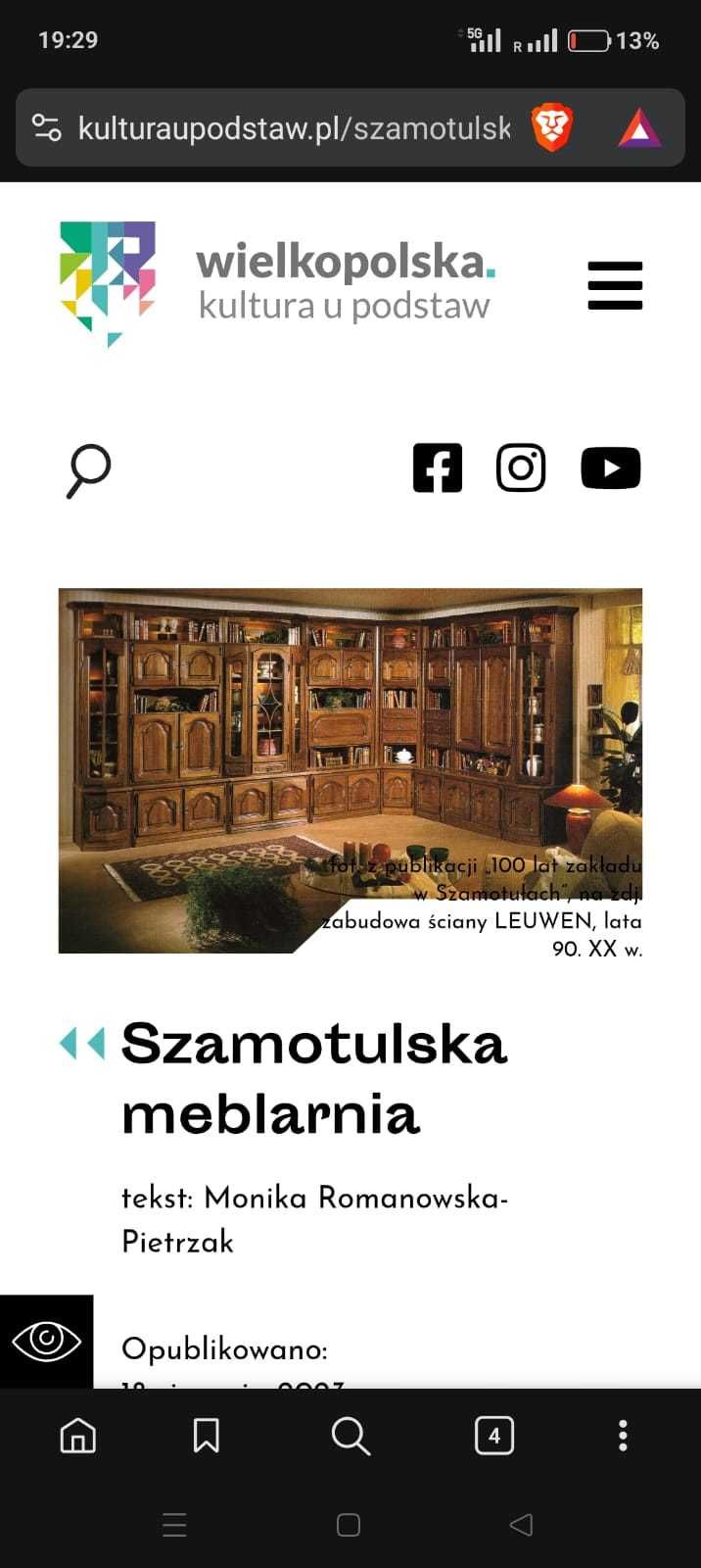 Meblościanka dębowa-Meblarnia Szamotulska, Komplet mebli LEUWEN