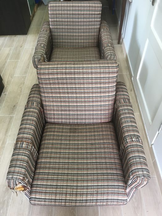 Fotele PRL, do renowacji, meble Słupsk, 2 szt.