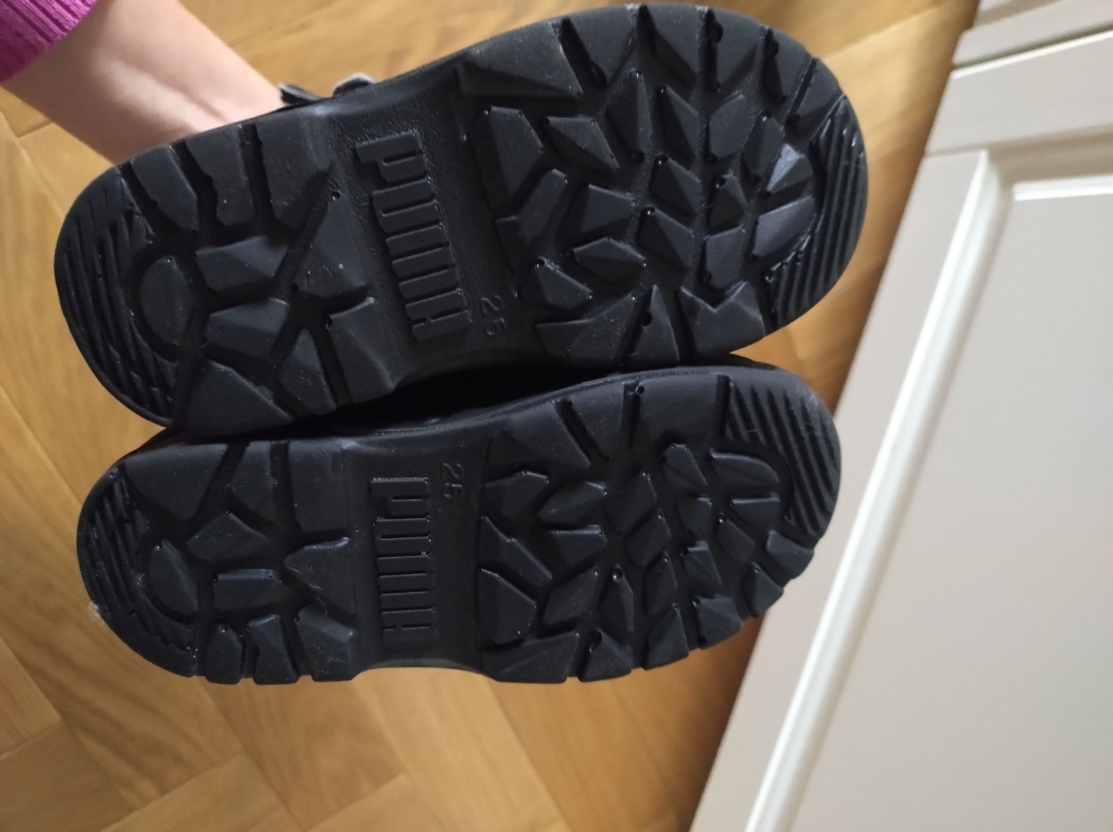 Buty na zime śniegowce Puma czarne fioletowe