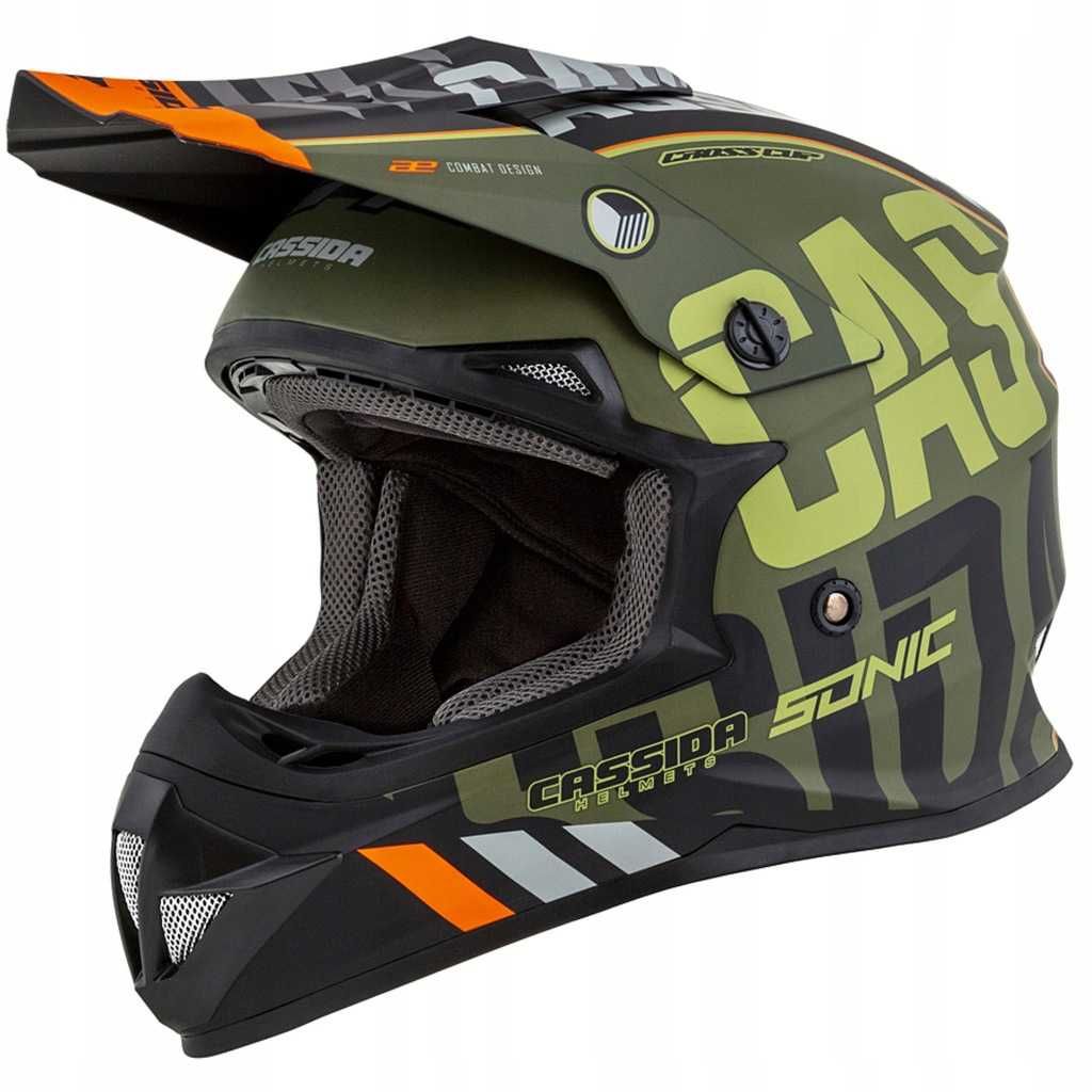 Kask Motocyklowy Cross SONIC Filtr weglowy + GOGLE