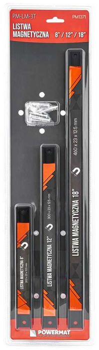 POWERMAT 3x Listwa Magnetyczna Zestaw Magnes Na Narzędzia PM1371
