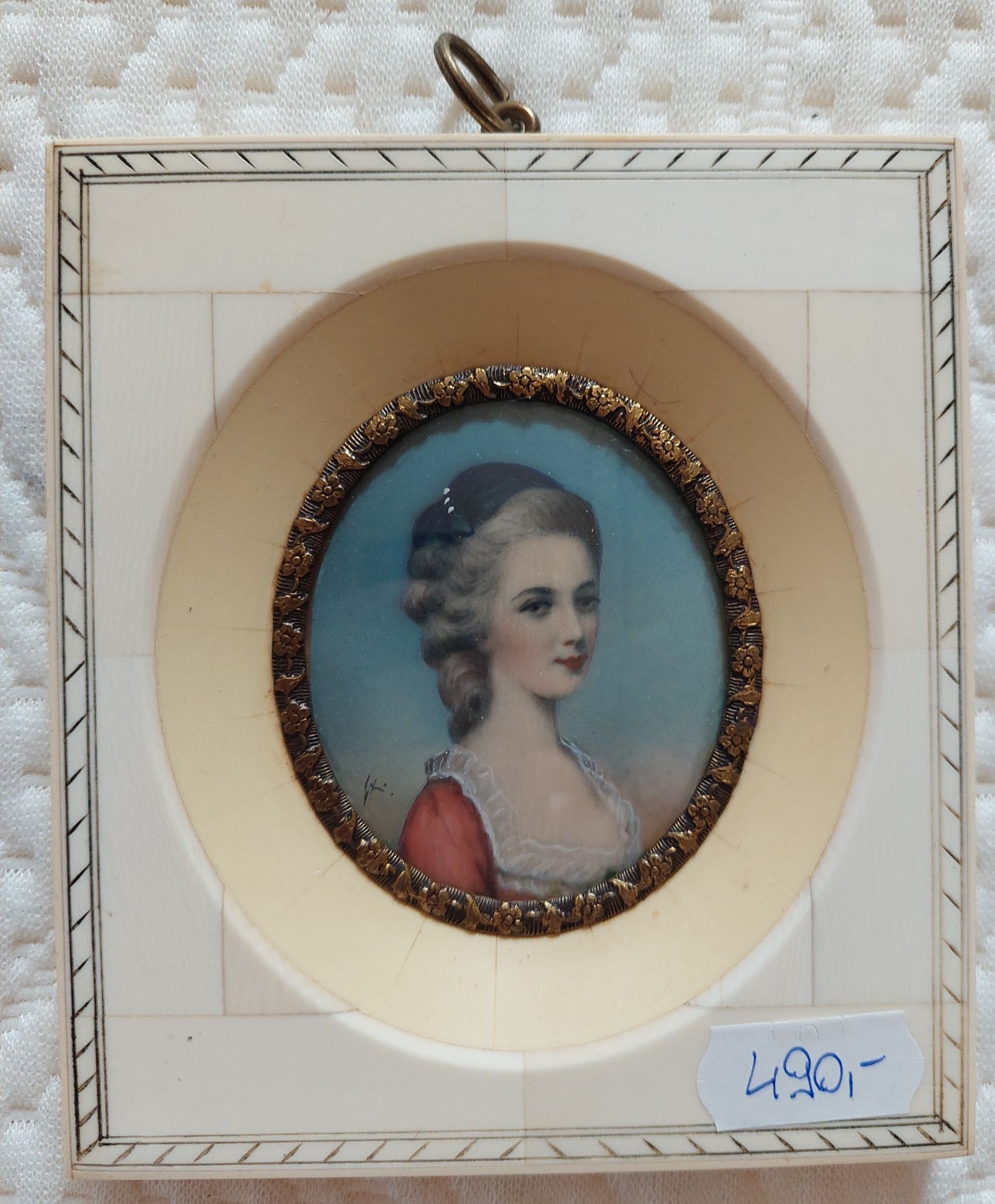 miniatura na kości portret Wolfgang Amadeusz Mozart