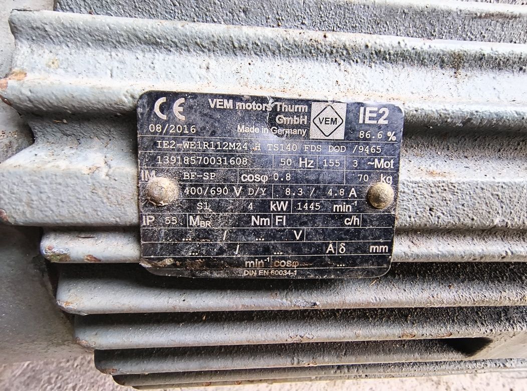 Silnik 4kW jamnik 1440/min kołnierzowy pompa hydrauliczna elektryczny