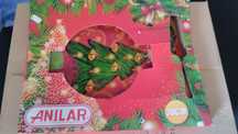 Prato de natal em vidro com espátula de vidro com 30 cm largura  novo