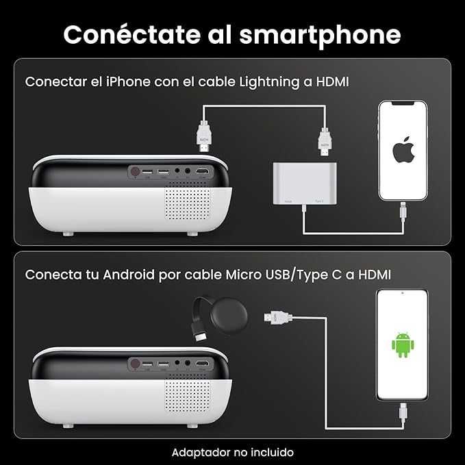 Mini projetor 4K com bluetooth