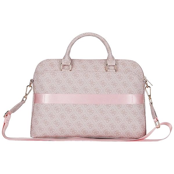 Torba Guess 4G Zipper Pocket Triangle Logo na laptopa 15" - różowa