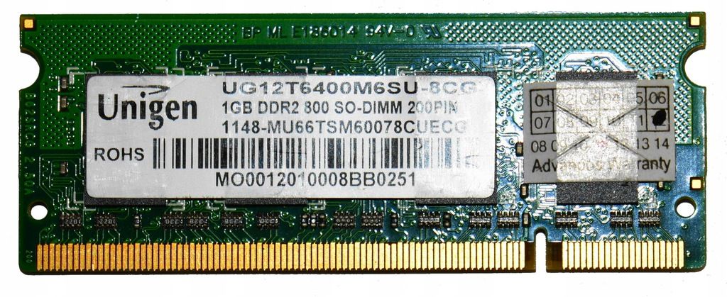 Pamięć DDR2 Unigen UG12T6400M6SU-8CG 1GB 800MHz