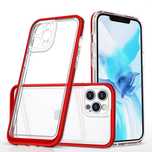 Clear 3In1 Etui Do Iphone 12 Pro Żelowy Pokrowiec Z Ramką Czerwony