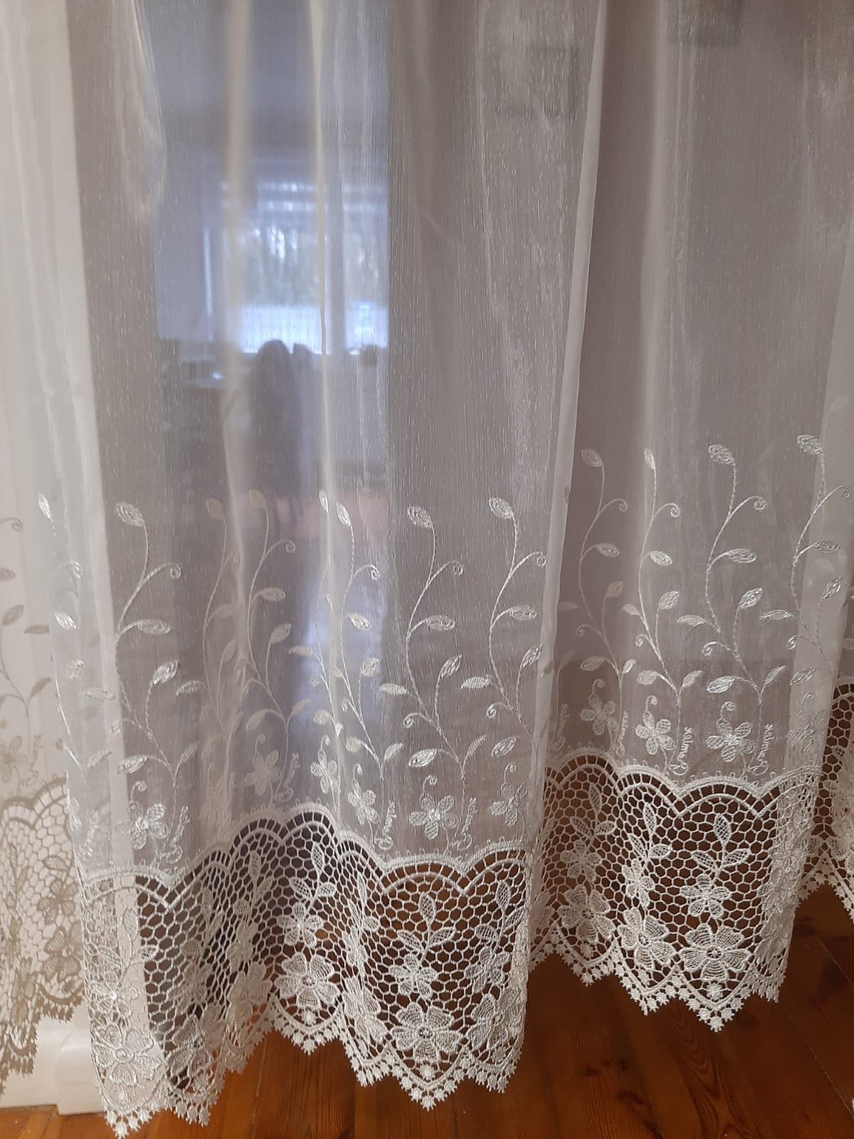 Firana z gipiurą ecru