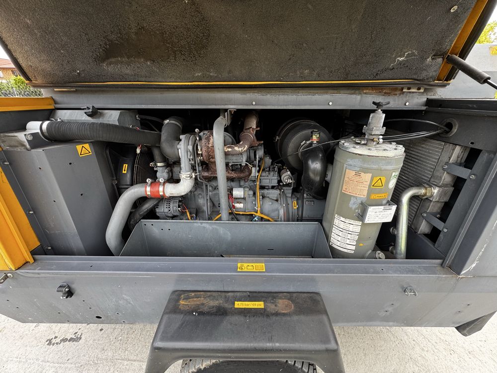 Kompresor srubowy Atlas copco xas186 zestaw do piaskowania