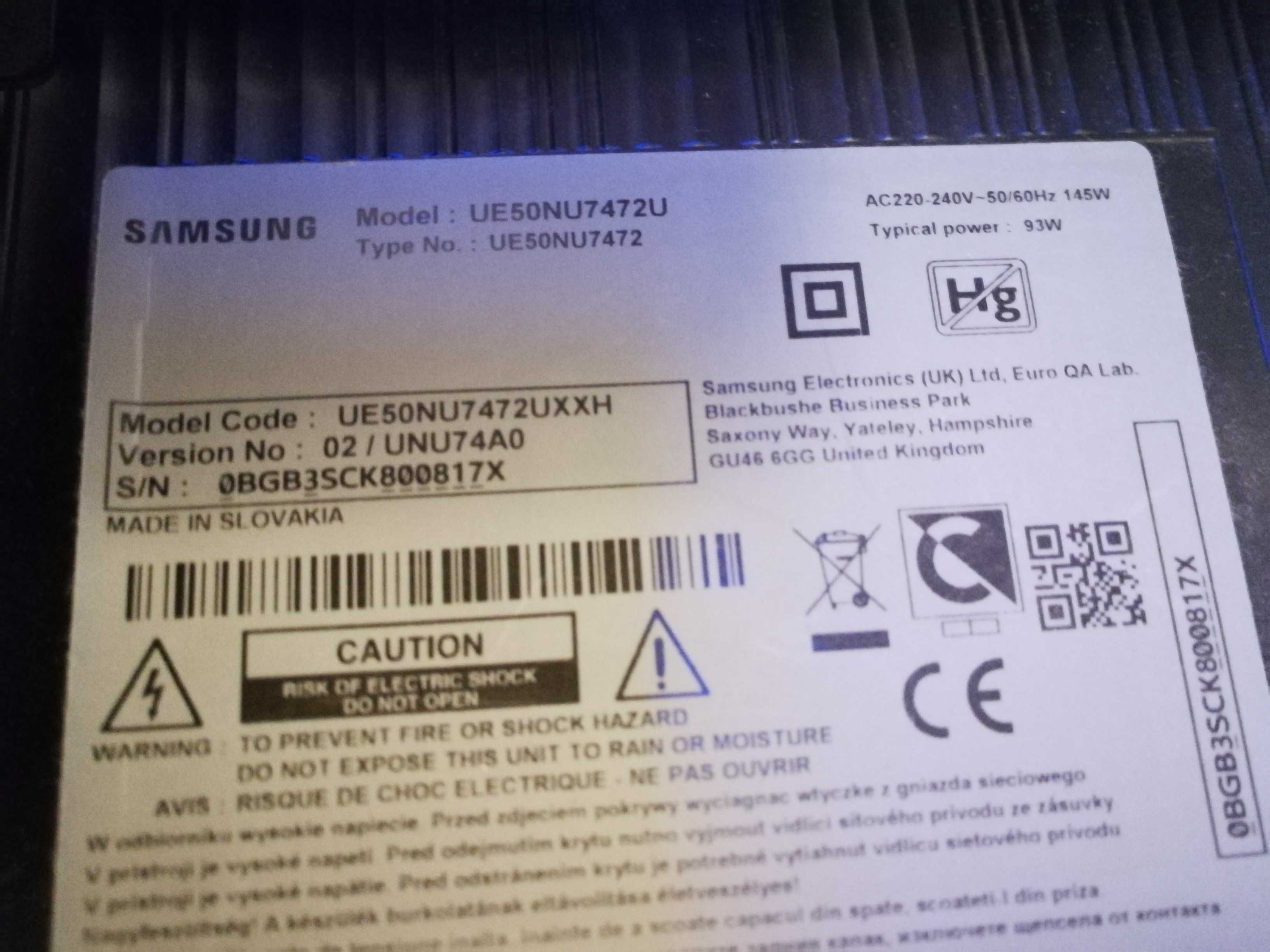Samsung 50" LED, UHD 4K, FULL HD, Smart, Wi-Fi, sprawny, ładny obraz