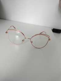 Okulary zerówki różowo -zlote