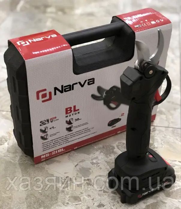 Аккумуляторный секатор Narva NS-21BL бесщеточный (2 аккумулятора)