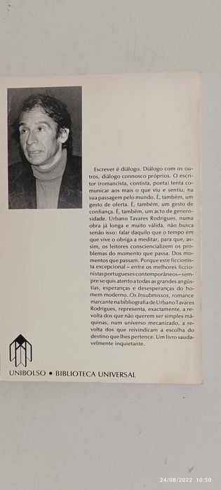 Livro Pa-3 - Urbano Tavares Rodrigues  - Os insubmissos