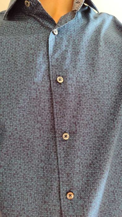 Camisa Azul Homem Mango | Tamanho XS | Slim Fit