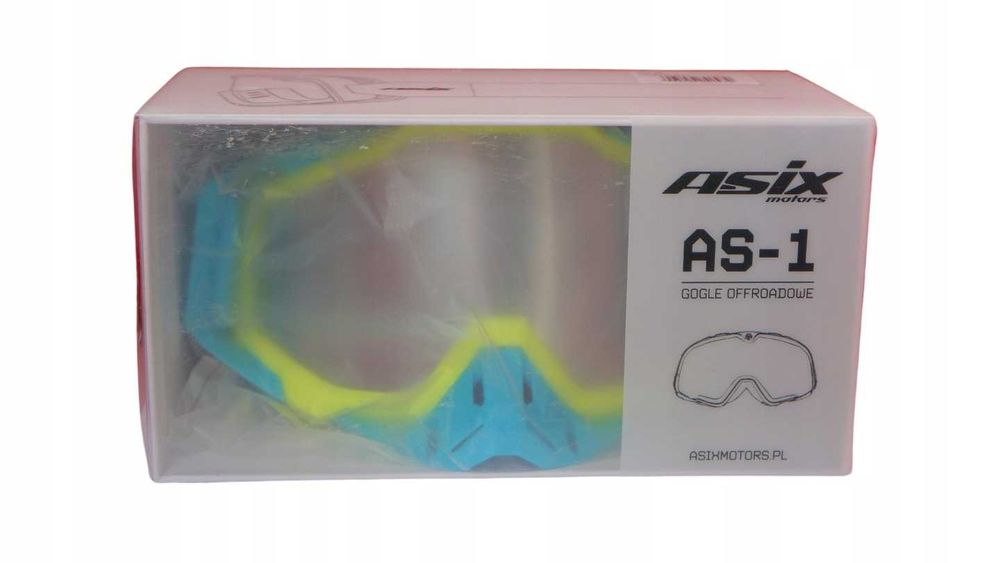 GOGLE Cross Quad ATV Niebieskie LUSTRO Etui Microfibra