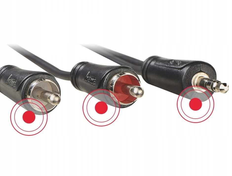 Hama 3.5 mm/2 RCA, 1.5 m kabel audio Czarny