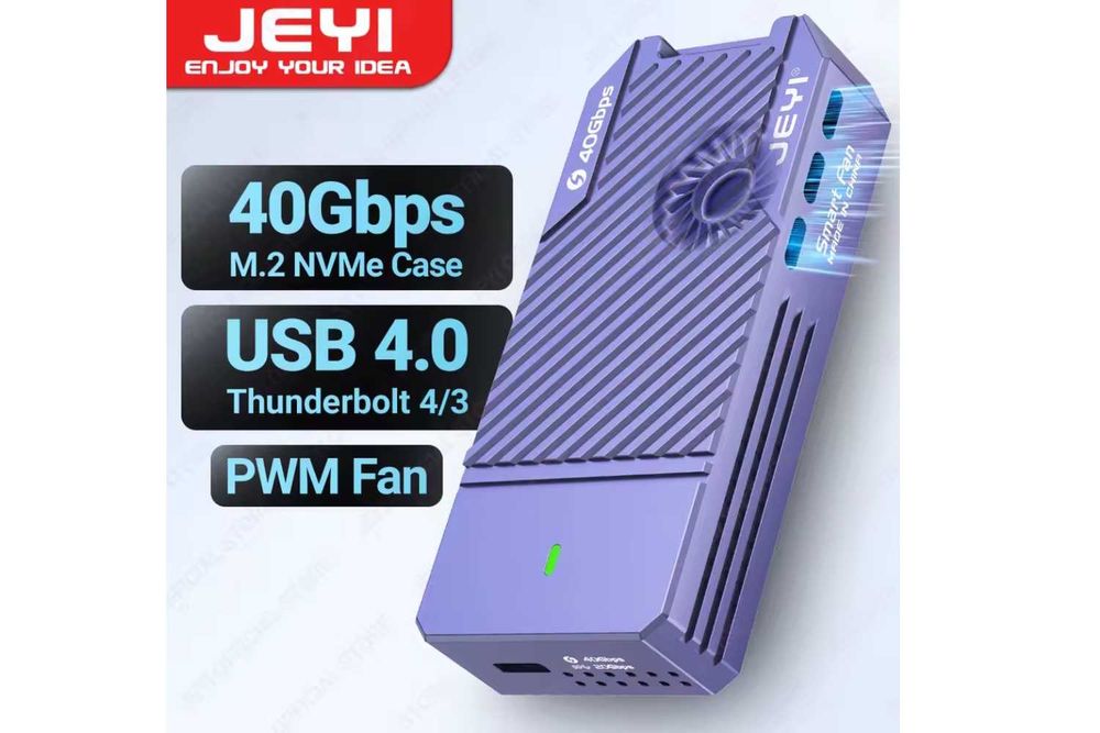 Зовнішня кишеня JEYI 40Gbps Fan M.2 NVMe SSD to USB4 Thunderbolt 4