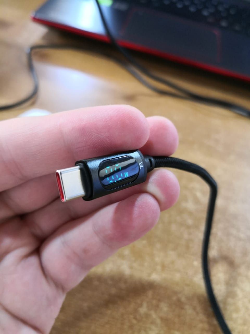 Кабель USB type-c Toocki, 100w 6A, с дисплеем и ваттметром 2м