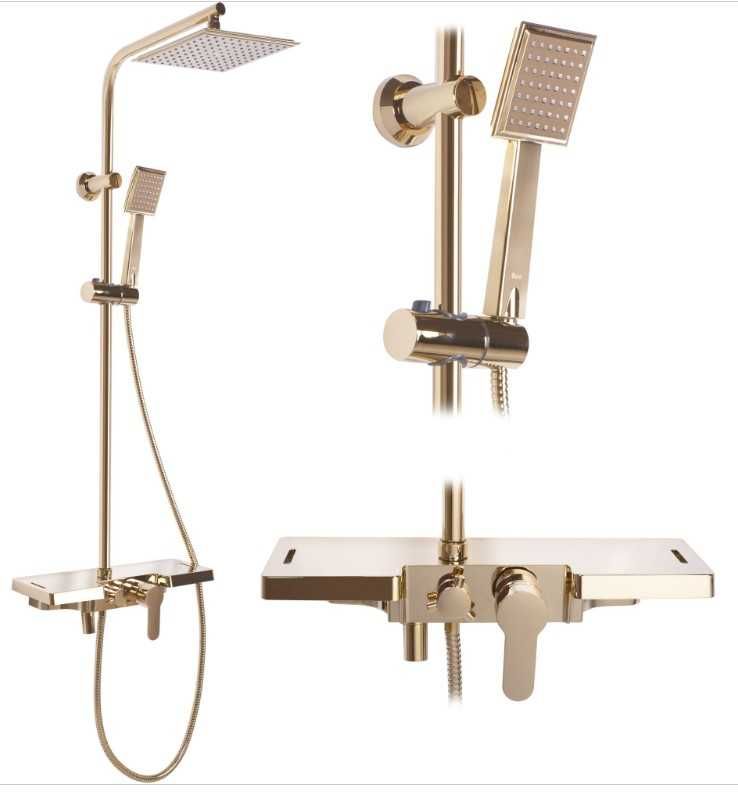 Conjunto de chuveiro  DOURADO 45X40X105CM