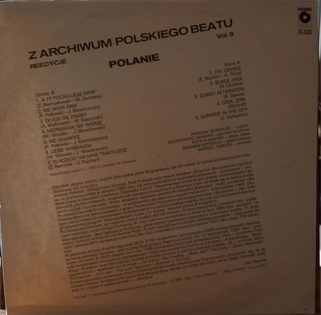 Polanie ZAPB Reedycje Vol.8 LP Winyl Album Stereo 1986 EX