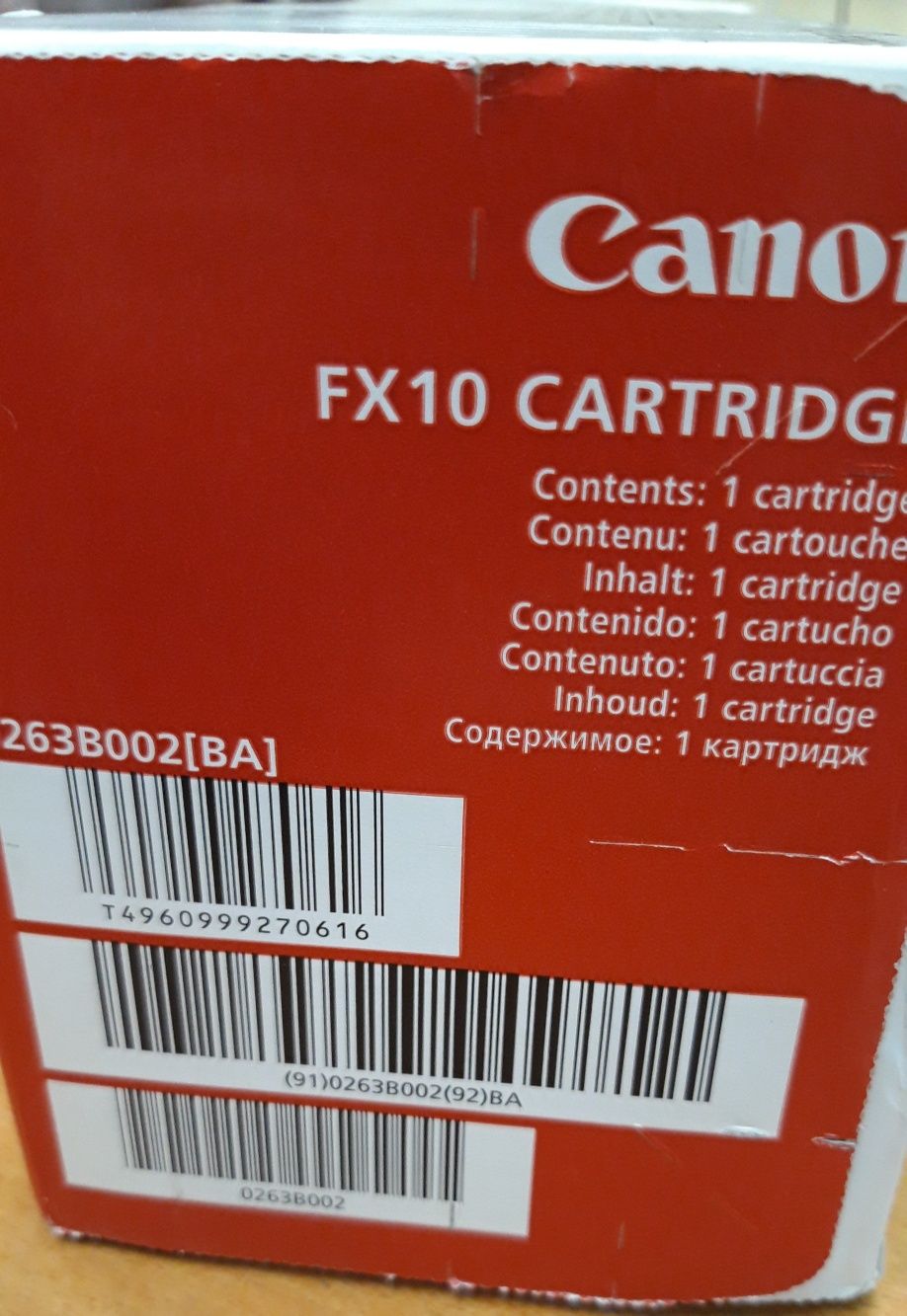 Toner preto Canon FX 10