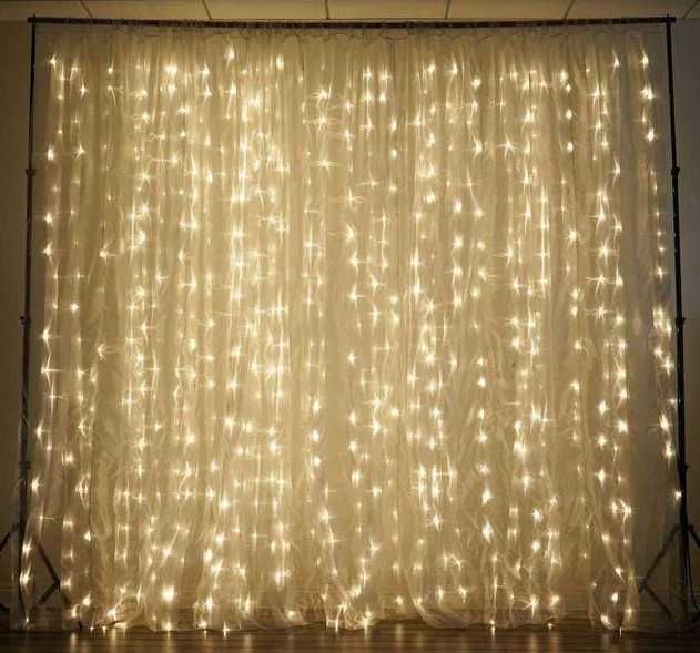 Гирлянда Водопад 3х2м 200 LED штора тон света Теплый белый, есть опт