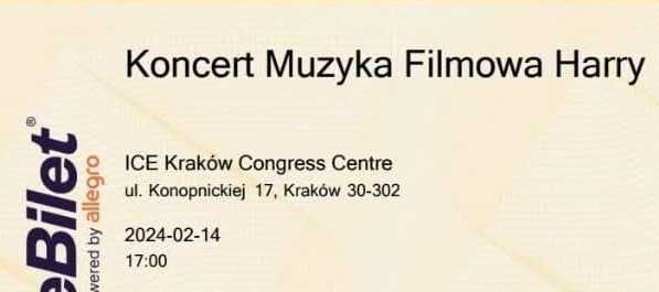 Bilet na koncert Muzyka filmowa Harry Potter w ICE Kraków 14.02.2024