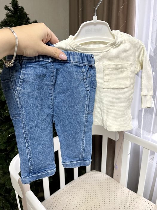 Джинси сині дитячі 0-3 міс, 62 розмір